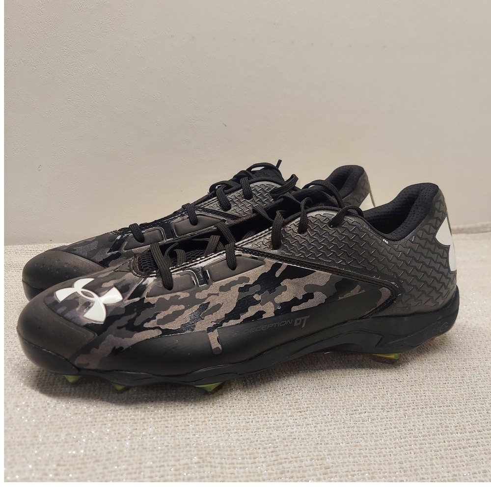 Under Armour Deception Low DT Baseball Cleats Black Camo 1250040-001 Mens 13